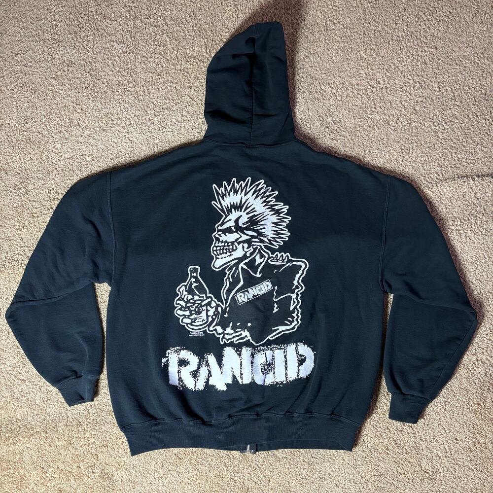 Rancid 2008 Punk Rock Black Zip Up Hoodie Men’s Sz‎ XL Preowned